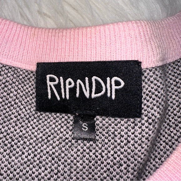 Rip n Dip • Unisex Falling For Nermal Pink & White Cat Sweater - Picture 5 of 16